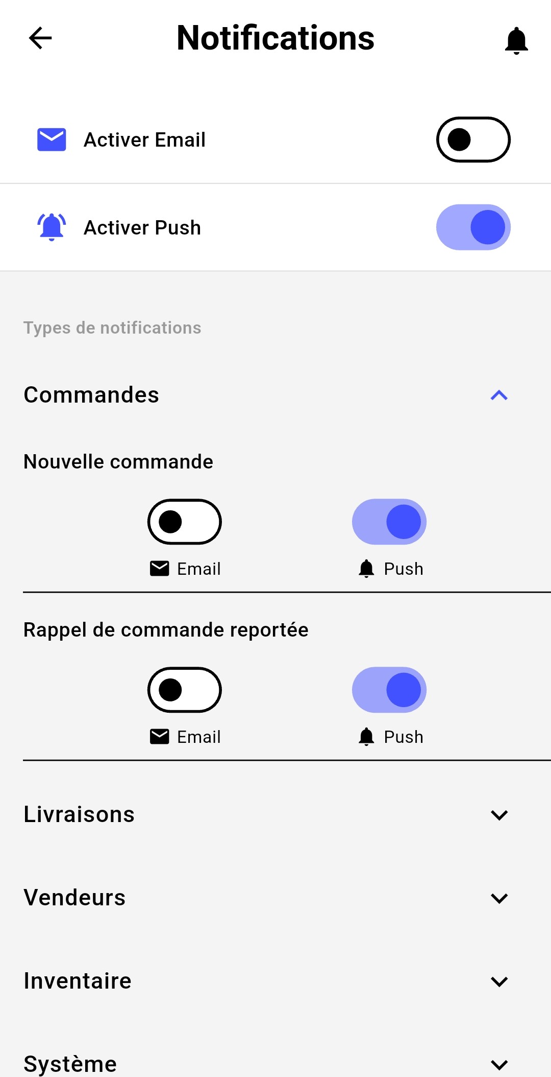 Configuration des alertes et préférences Eceams