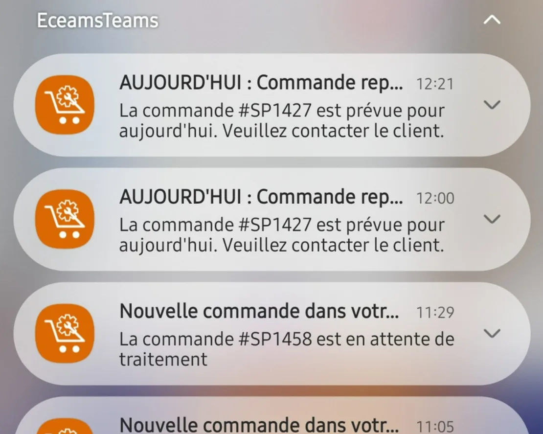 Rappels automatiques de colis par WhatsApp et téléphone