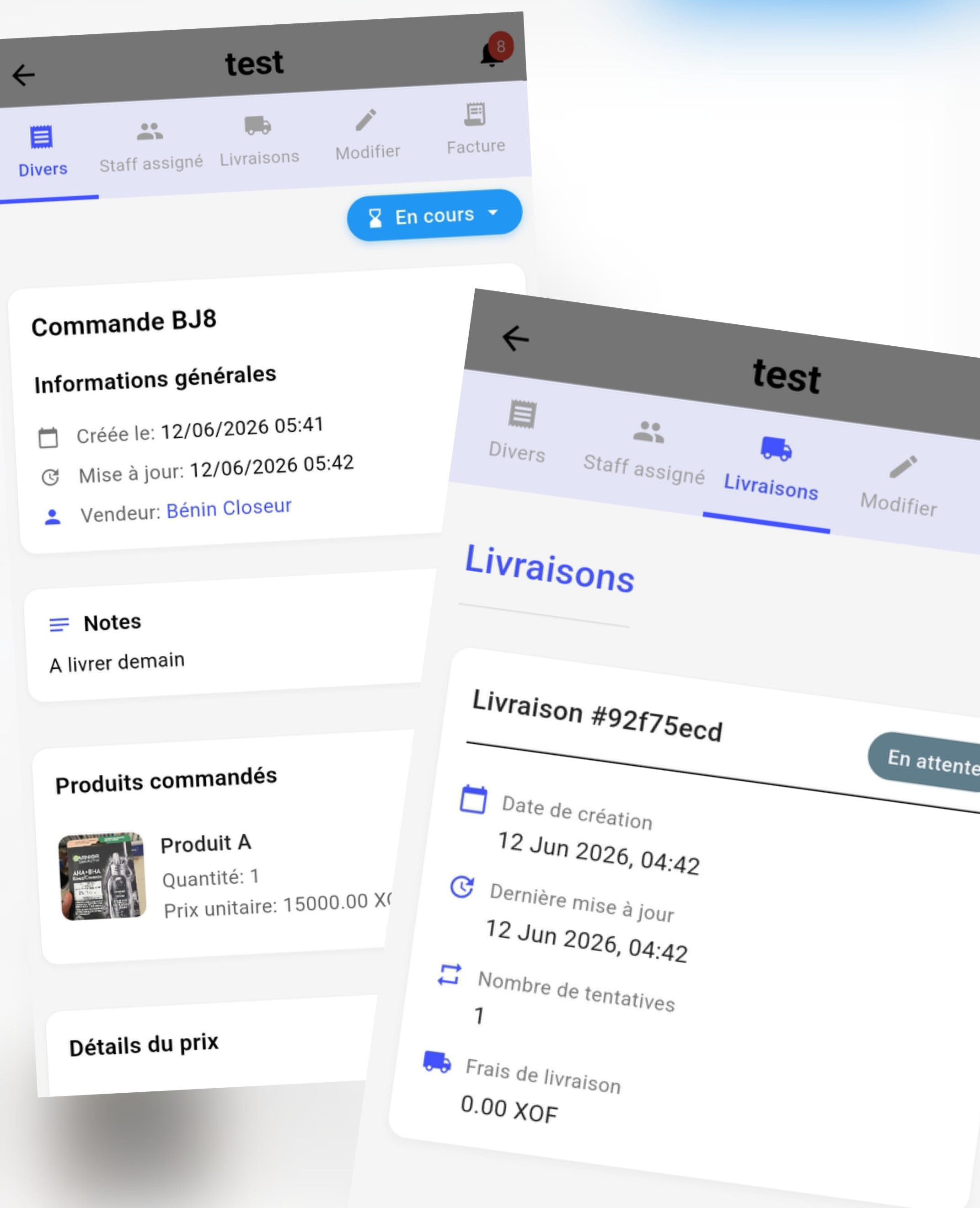 Rapports logistiques
